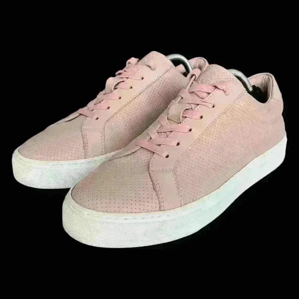 Greats Brooklyn The Royal Pink Perforated Leather Sneaker Italy Size 8.5
